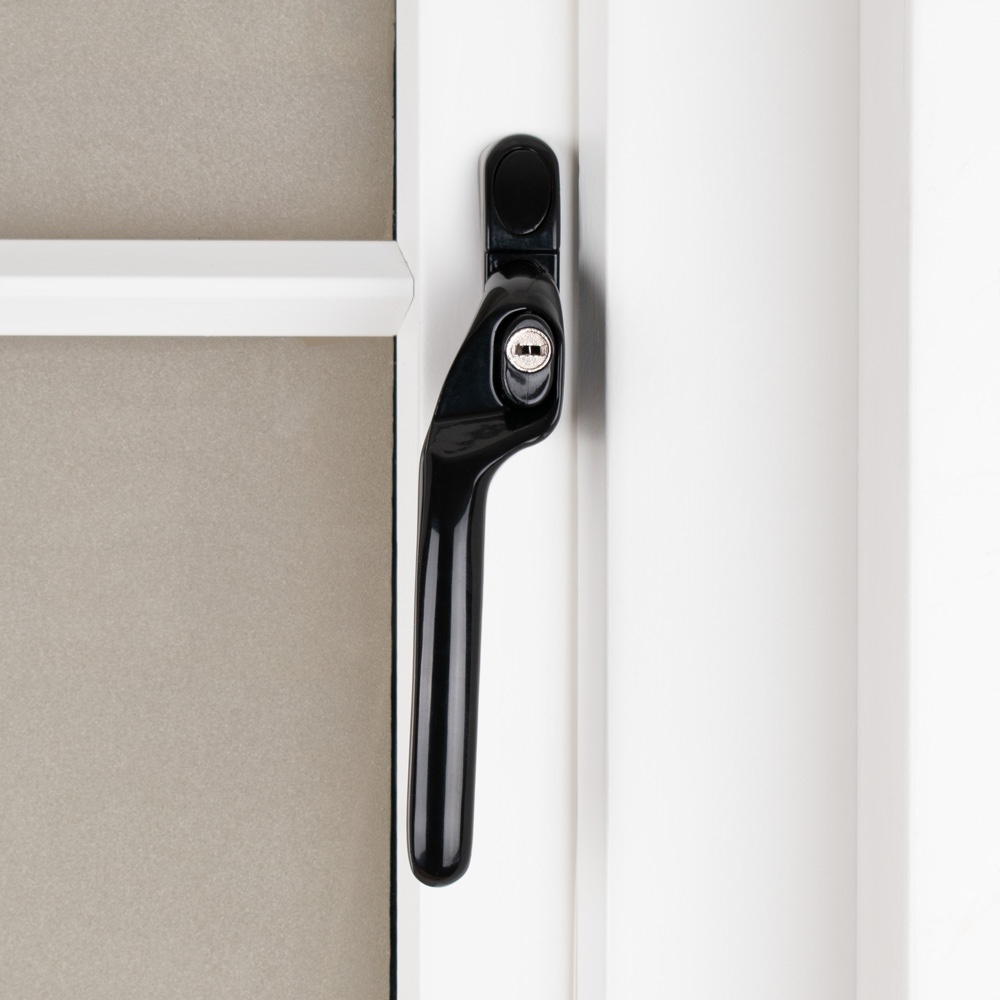 Timber Series Connoisseur MK2 Offset Locking Espag Window Handle - Black (Left Hand)